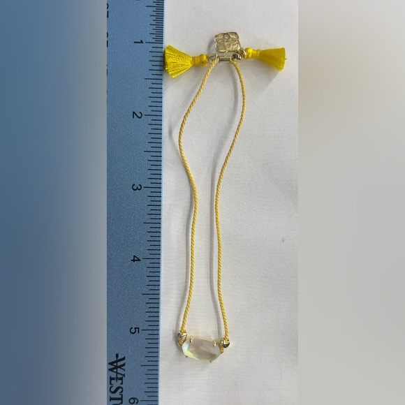 Kendra Scott Yellow Cord Friendship Bracelet in Dichroic Glass NWOT - Picture 7 of 7